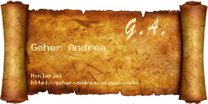 Geher Andrea névjegykártya