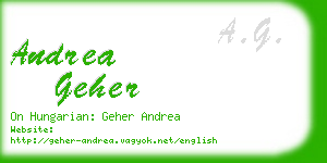 andrea geher business card